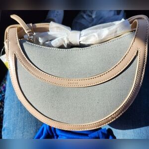 Gray and Tan Women's Bag
